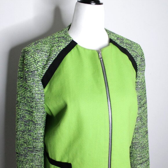 Helene Berman  London Hot Green Tweed Blazer Size S - Picture 4 of 12